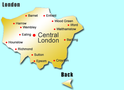 map of Moonlite Entertainments' coverage of London